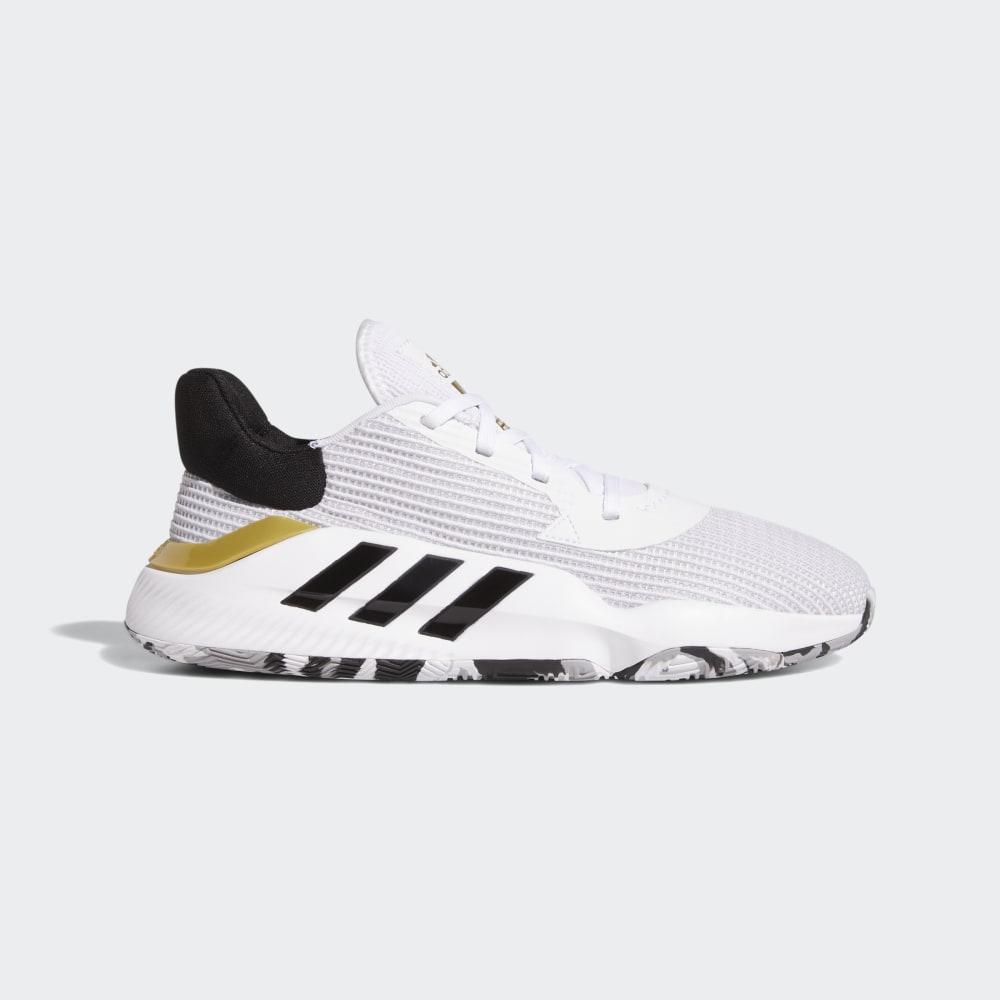 Adidas Men's Pro Bounce 2019 Low Basketball Shoes White/Black/Gold Metal Ireland EF0472